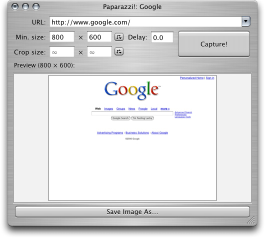 Paparazzi!’s main window.
